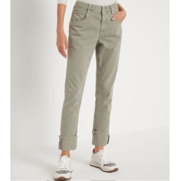 J. Jill Jeans 24W High Rise Green Stretch Crop Denim - Picture 1 of 10